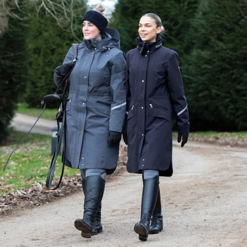 Equetech Utopia Long Waterproof Riding Coat Ladies in Midnight Blue-3